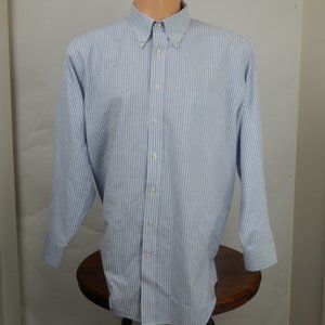 Stafford Button Down Blue White Striped Shirt NWOT